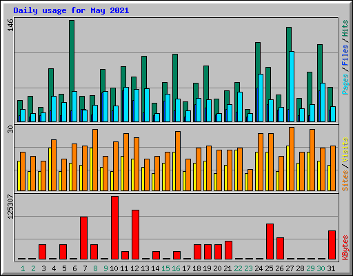 Daily usage for May 2021