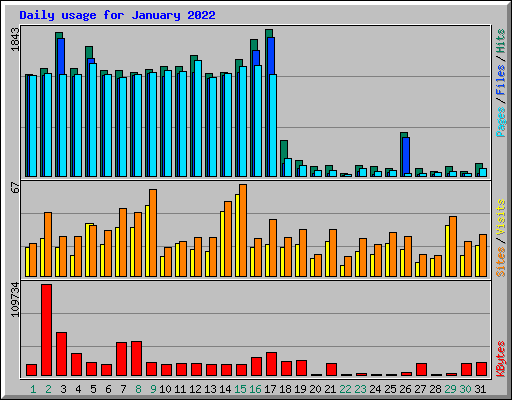 Daily usage for January 2022