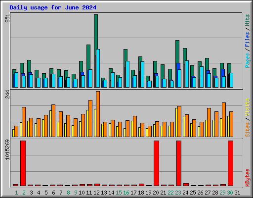 Daily usage for June 2024