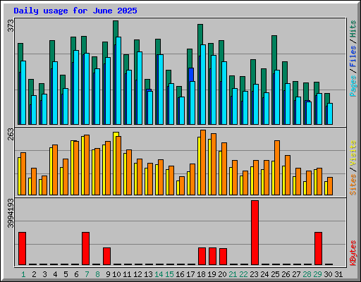 Daily usage for June 2025