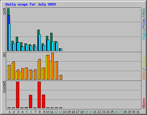 Daily usage for July 2025