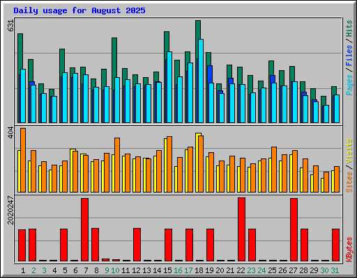 Daily usage for August 2025