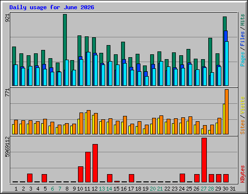 Daily usage for June 2026