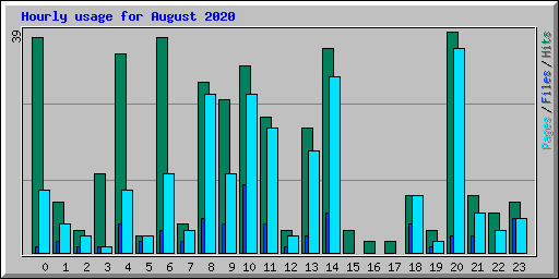 Hourly usage for August 2020