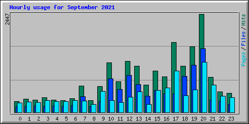 Hourly usage for September 2021