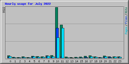 Hourly usage for July 2022