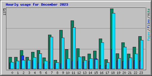 Hourly usage for December 2023