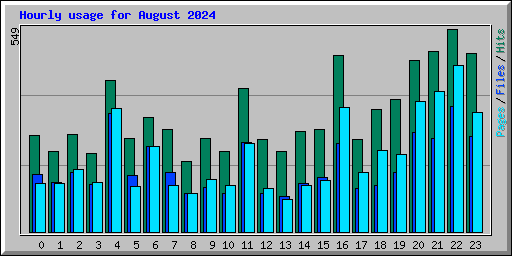Hourly usage for August 2024