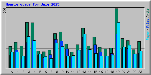 Hourly usage for July 2025